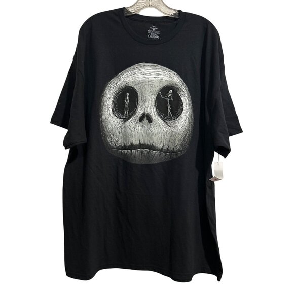 Disney Nightmare Before Christmas 2XL Graphic T-Shirt Jack & Sally Black Casual - Picture 1 of 6